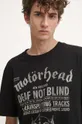 czarny T-shirt bawełniany męski Motörhead kolor czarny