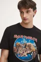 czarny T-shirt bawełniany męski Iron Maiden kolor czarny