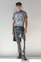 T-shirt bawełniany męski Pink Floyd kolor szary okrągły szary RW23.TSM955