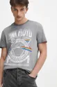 szary T-shirt bawełniany męski Pink Floyd kolor szary