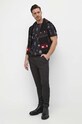 Bavlnené tričko pánske so vzorom čierna farba RW23.TSMA21 čierna RW23