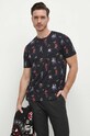 T-shirt bawełniany męski wzorzysty kolor czarny czarny RW23.TSMA21