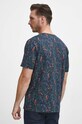 Oblečenie Bavlnené tričko pánske so vzorom tmavomodrá farba RW23.TSMA22 tmavomodrá