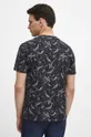 T-shirt bawełniany męski wzorzysty kolor czarny 100 % Bawełna 