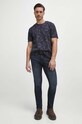 T-shirt bawełniany męski z domieszką elastanu wzorzysty kolor czarny czarny RW23.TSMB30