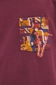T-shirt bawełniany męski z domieszką elastanu z nadrukiem kolor bordowy RW23.TSMC12 bordowy