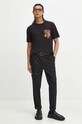 T-shirt bawełniany męski z domieszką elastanu z nadrukiem kolor czarny RW23.TSMC12 czarny RW23