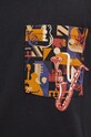 T-shirt bawełniany męski z domieszką elastanu z nadrukiem kolor czarny RW23.TSMC12 czarny