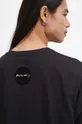 Bavlnené tričko pánske s elastanom s potlačou čierna farba Pánsky