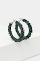 Náušnice dámské s ozdobnými korálky zelená barva tyrkysová RW24.AKD900