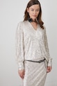 Bluzka damska z cekinami kolor beżowy RW24.BDDA03 beżowy RW24