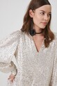 Bluzka damska z cekinami kolor beżowy beżowy RW24.BDDA03