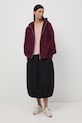 Bluza damska z kapturem gładka bordowy RW24-BLD020