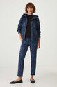 Bluza bawełniana damska z kapturem kolor granatowy RW24.BLD030