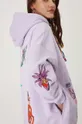 fialová Mikina dámská s kapucí s potisky fialová barva