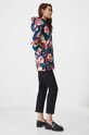 Bluza damska z kapturem w kwiaty kolor turkusowy turkusowy RW24.BLD400