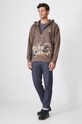 Bluza męska z kapturem z nadrukiem kolor brązowy RW24.BLM901 brązowy RW24