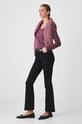 Longsleeve bawełniany damski z domieszką elastanu kolor fioletowy z elastanem fioletowy RW24.BUD060