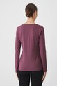 Odzież Longsleeve bawełniany damski z domieszką elastanu kolor fioletowy RW24.BUD060 fioletowy