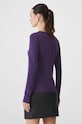 Oblečenie Bavlnené tričko s dlhým rukávom s prímesou elastanu, hladká fialová farba RW24.BUD072 fialová