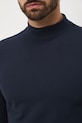 Longsleeve bawełniany męski z domieszką elastanu gładki kolor granatowy RW24.BUM060 granatowy