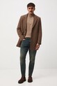 Longsleeve bawełniany męski z domieszką elastanu gładki kolor brązowy RW24.BUM060 brązowy RW24