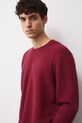 Longsleeve męski prążkowany kolor bordowy bordowy RW24.BUM061
