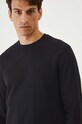 Longsleeve bawełniany męski gładki kolor czarny czarny RW24.BUM300