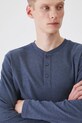 Tričko s dlhým rukávom pánske s textúrou tmavomodrá farba tmavomodrá RW24.BUMA03