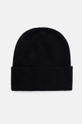 Čepice dámská beanie, se žebrováním a viskózou černá barva další černá RW24.CAD041