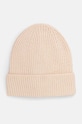 Čiapka dámska rebrovaná čiapka béžová farba stredne hrubá béžová RW24.CAD052