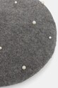 Akcesoria Beret wełniany damski z ozdobną aplikacją kolor szary RW24.CAD401 szary
