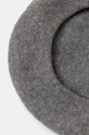 Beret wełniany damski z ozdobną aplikacją kolor szary RW24.CAD401 szary