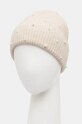 Czapka z domieszką wełny damska beanie z aplikacją kolor beżowy RW24.CAD600 beżowy RW24