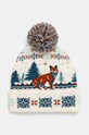 Czapka damska beanie z pomponem kolor multicolor pozostałe multicolor RW24.CAD900