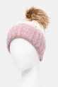 Czapka damska beanie z pomponem kolor różowy różowy RW24.CAD901