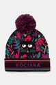 Czapka damska beanie z pomponem kolor multicolor średniej grubości multicolor RW24.CAD903