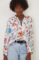 Koszula damska oversize wzorzysta kolor biały casual biały RW24.KDD010