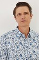 Koszula męska z kołnierzykiem klasycznym wzorzysta kolor biały RW24.KDM020 biały