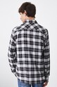 Koszula bawełniana męska z kołnierzykiem button-down w kratę kolor szary szary RW24.KDM053