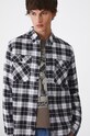 Koszula bawełniana męska z kołnierzykiem button-down w kratę kolor szary RW24.KDM053 szary