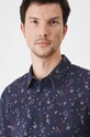 Koszula męska z kołnierzykiem klasycznym w kwiaty kolor granatowy granatowy RW24.KDM072