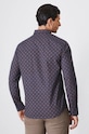 Odzież Koszula męska z kołnierzykiem klasycznym wzorzysta kolor granatowy RW24.KDM801 granatowy