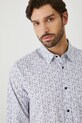 Koszula męska z kołnierzykiem klasycznym wzorzysta kolor multicolor biały RW24.KDMB03
