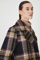 Płaszcz damski dwurzędowy w kratę kolor multicolor RW24.KPD707 multicolor