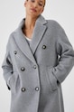 Płaszcz wełniany damski gładki kolor szary RW24.KPD816 szary