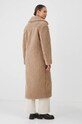Odzież Płaszcz damski oversize z fakturą kolor beżowy RW24.KPD818 beżowy