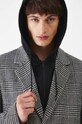 Płaszcz z domieszką wełny w kratę z kapturem kolor multicolor multicolor RW24.KPM502
