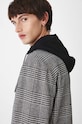 Płaszcz z domieszką wełny w kratę z kapturem kolor multicolor RW24.KPM502 multicolor