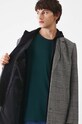 Płaszcz z domieszką wełny w kratę z kapturem kolor multicolor RW24.KPM502